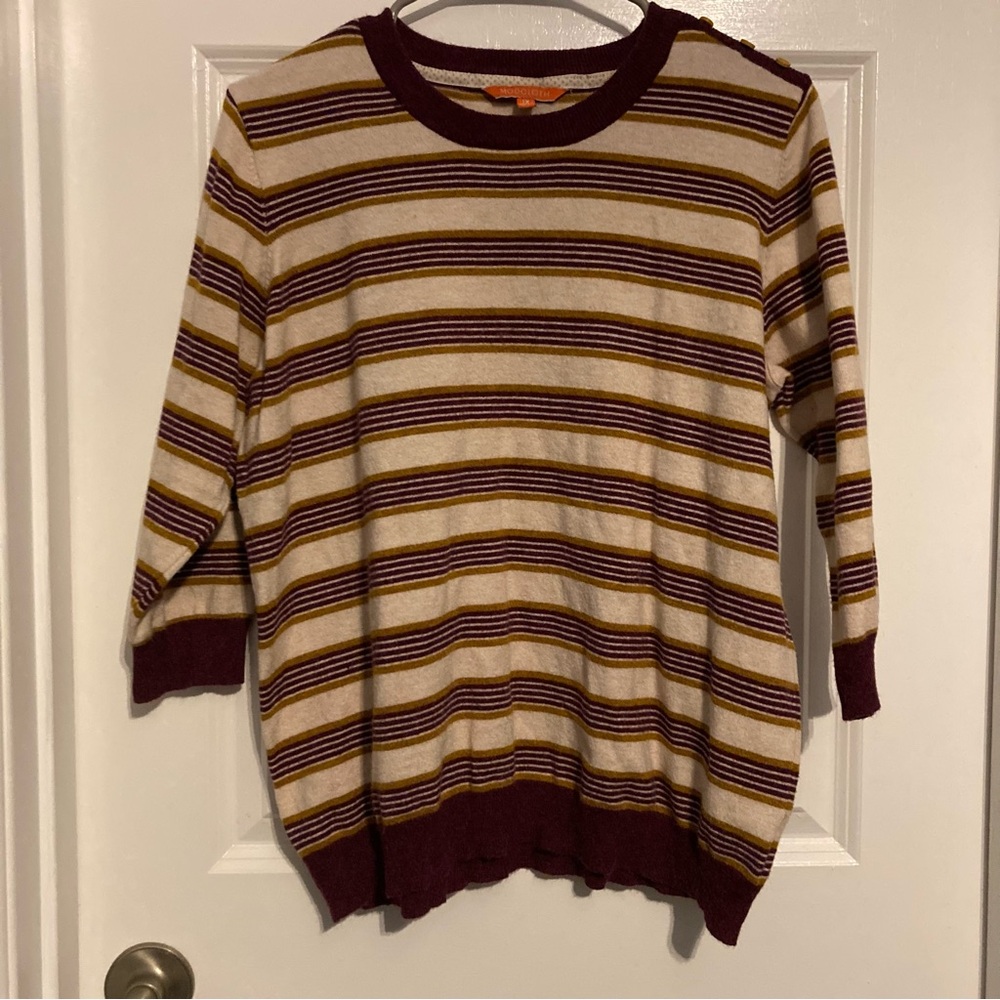 Modcloth Purple and Gold Striped Sweater